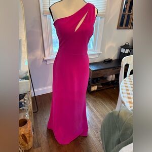 bebe Vibrant Pink One-Shoulder Dress